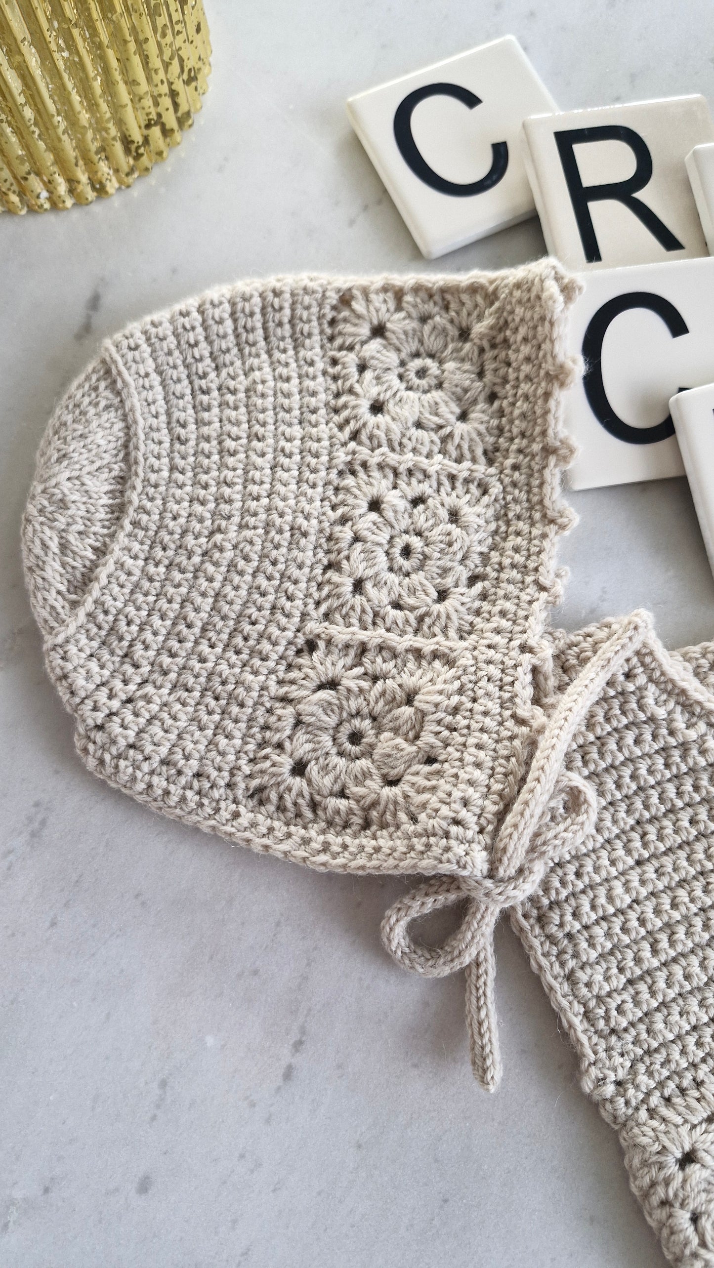 Patron Crochet & Tricot Béguin Bébé - Baby Bonnet (0-36 M) | PDF FR & EN | Maison Josefine #01