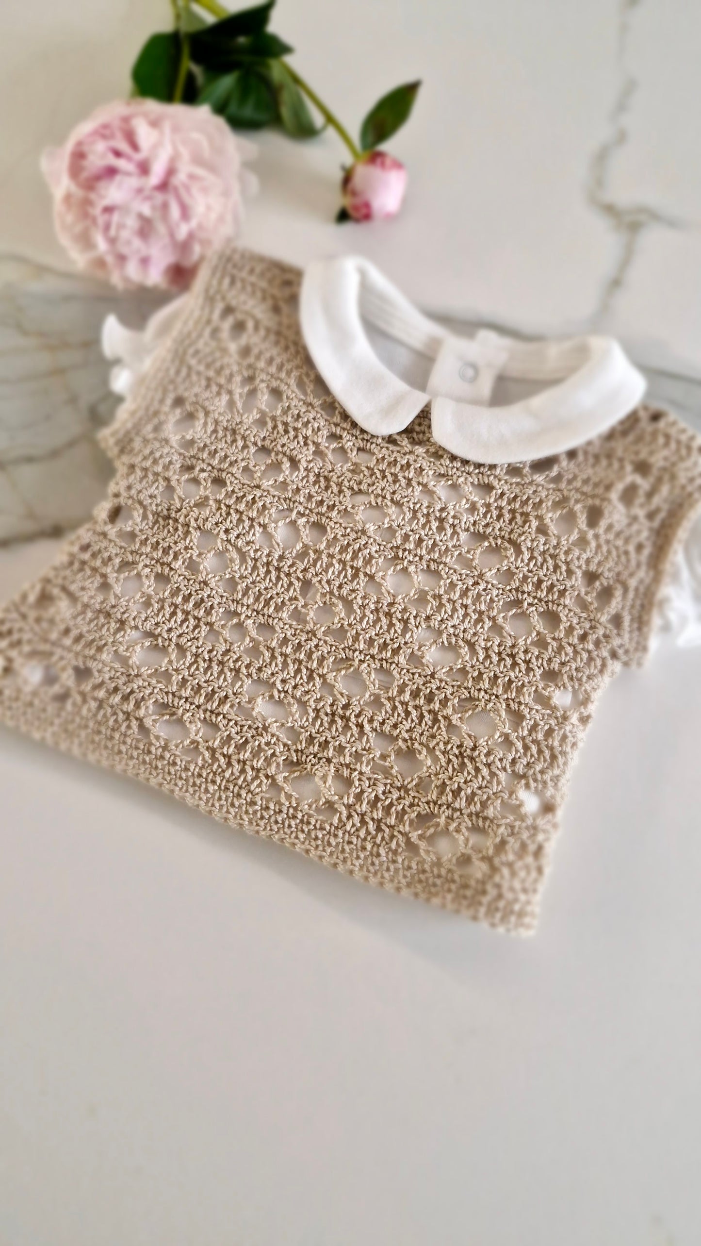 Patron Crochet Pull bébé sans manches - Baby sweater Crochet Pattern (0-24M) | PDF FR & EN | Maison Josefine #14