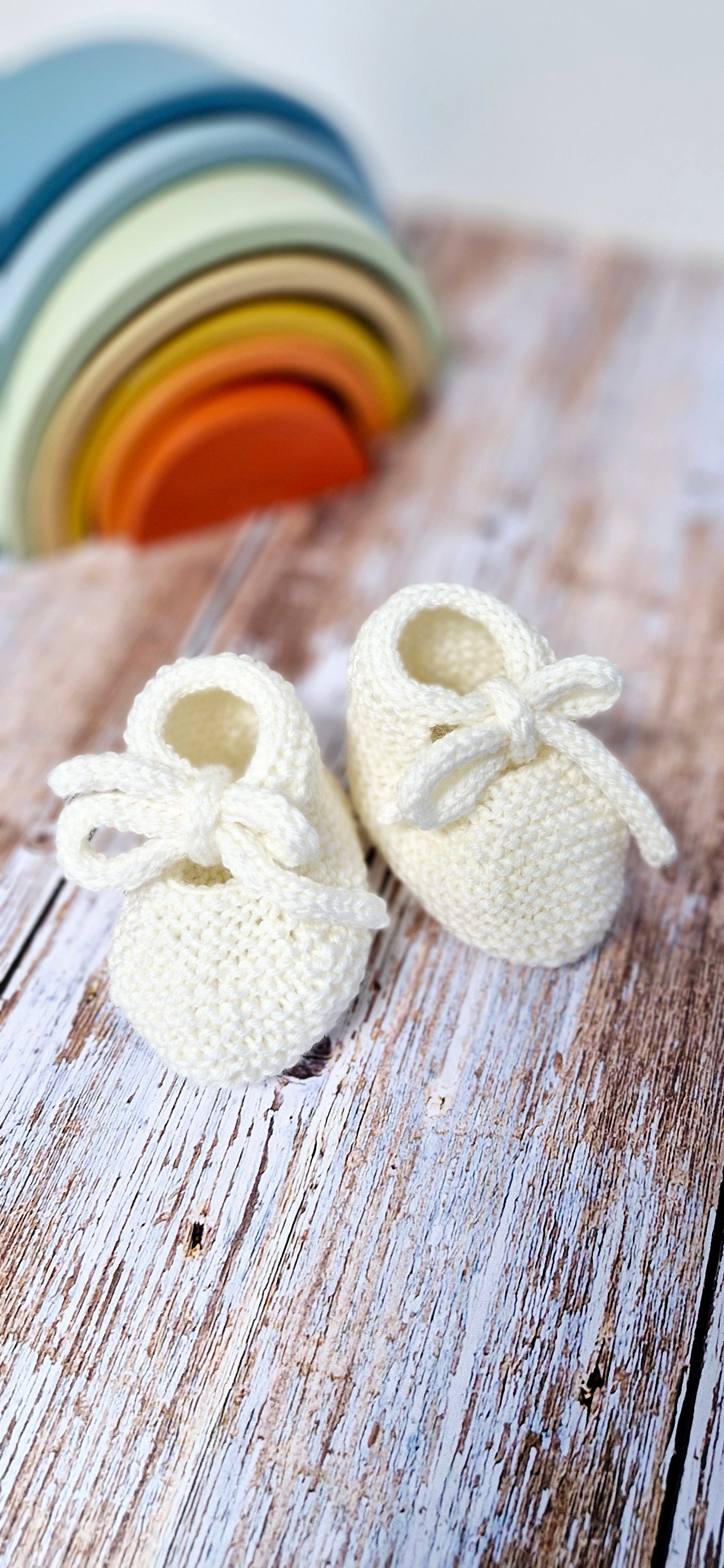 Patron Tricot Chaussons Bébé - Baby Booties knitting pattern (0-6M)| PDF FR & EN | Maison Josefine #18 (PDF)