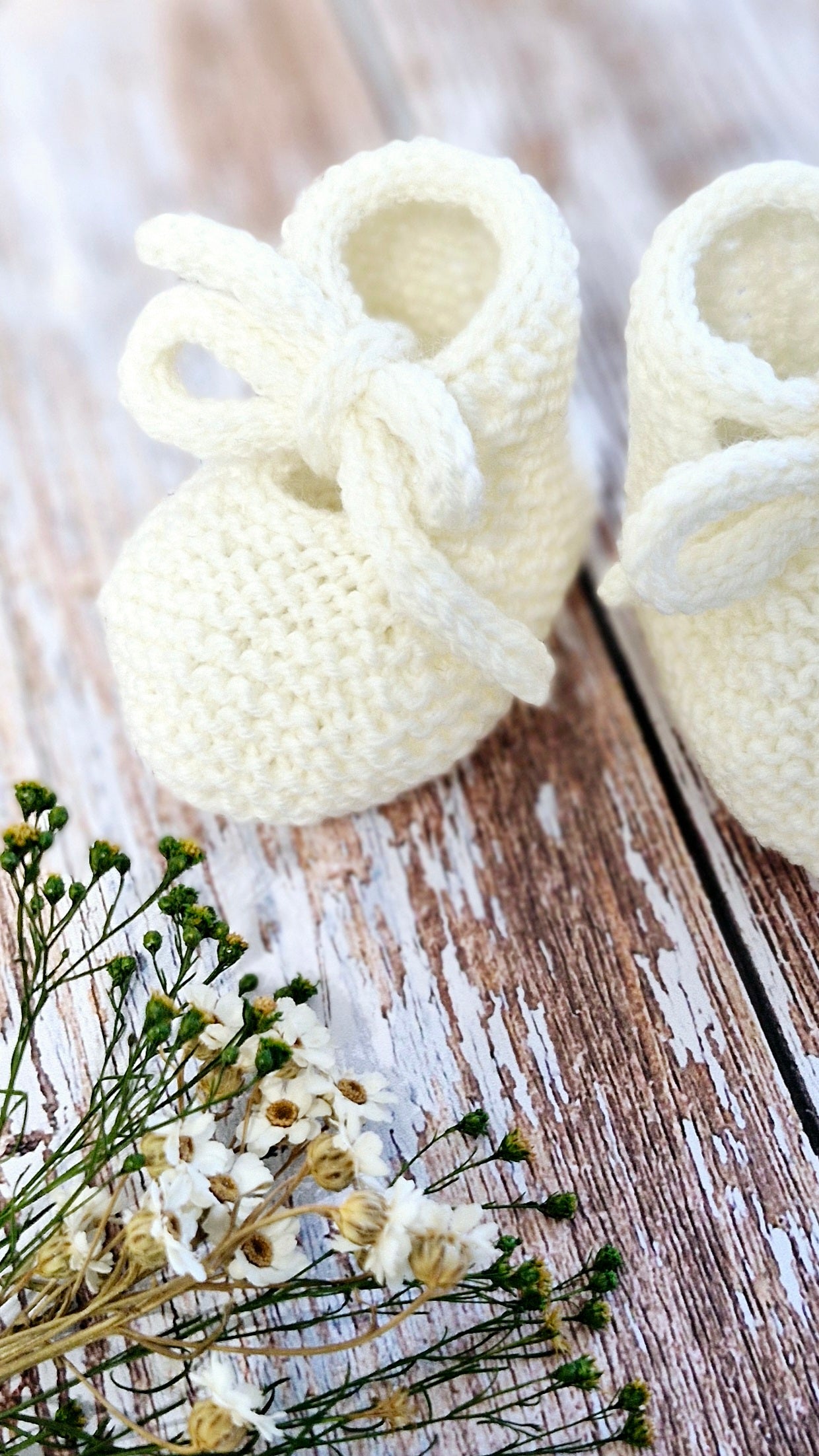 Patron Tricot Chaussons Bébé - Baby Booties knitting pattern (0-6M)| PDF FR & EN | Maison Josefine #18 (PDF)
