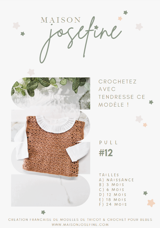 Patron Crochet Pull Bébé - Baby Sweater Crochet Pattern (0-24M) | PDF FR, EN & SP | Maison Josefine #12