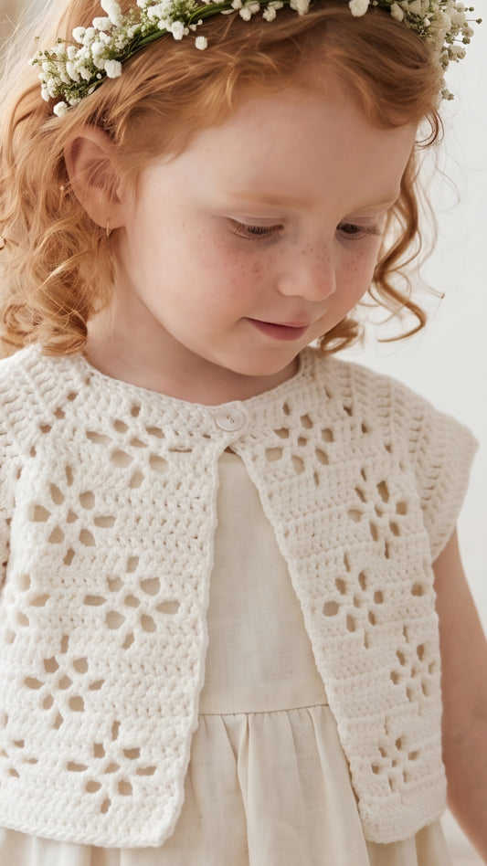 Patron Crochet Pull bébé - Baby sweater Crochet Pattern - Patron de Ganchillo par chaleco bebé [6M-8A] | FR, EN & SP | Maison Josefine #27