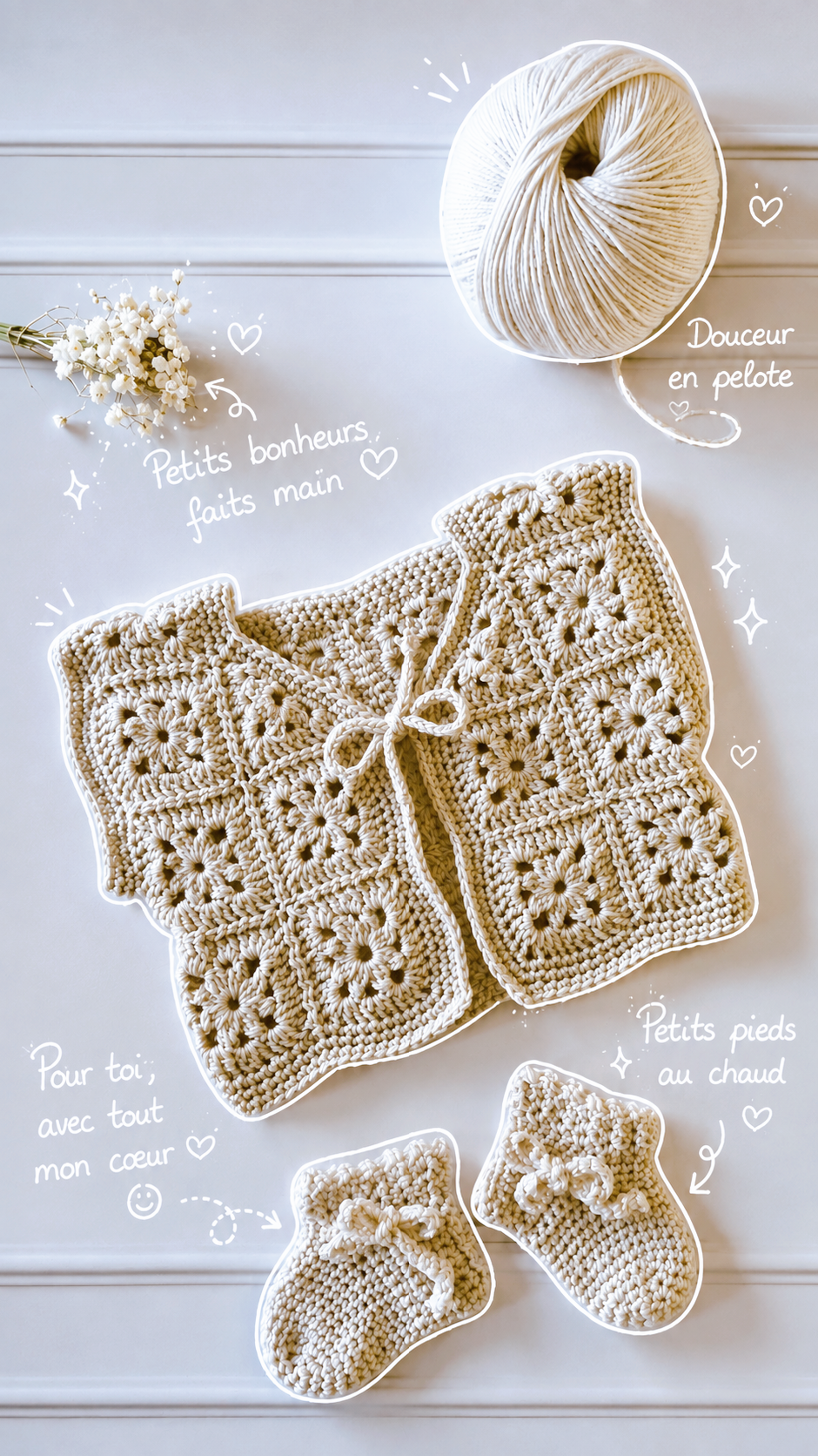 Bundle "Les essentiels de bébé au crochet" [0-24 M] | Maison Josefine